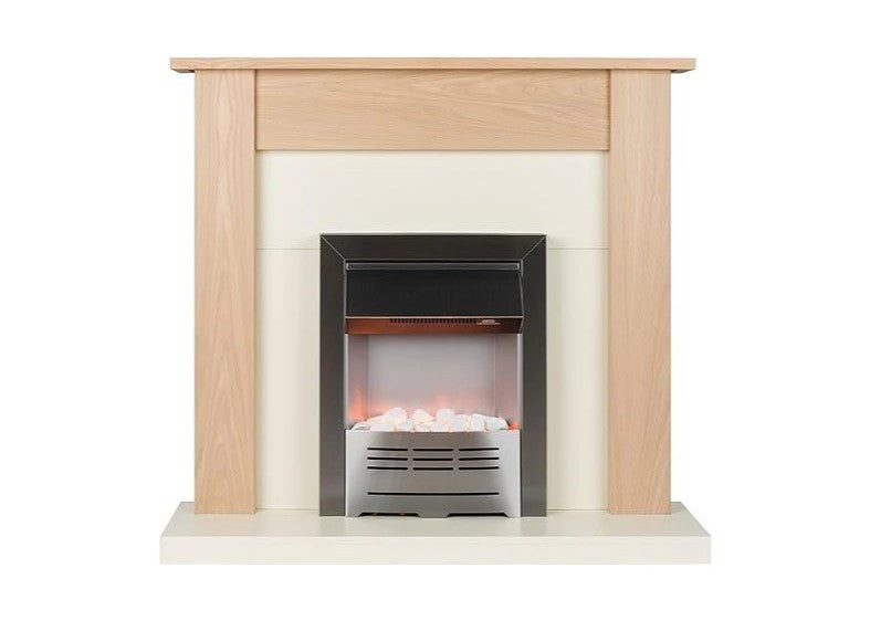 Beldray Earlesworth 2KW Complete Light Oak Electric Fireplace Suite