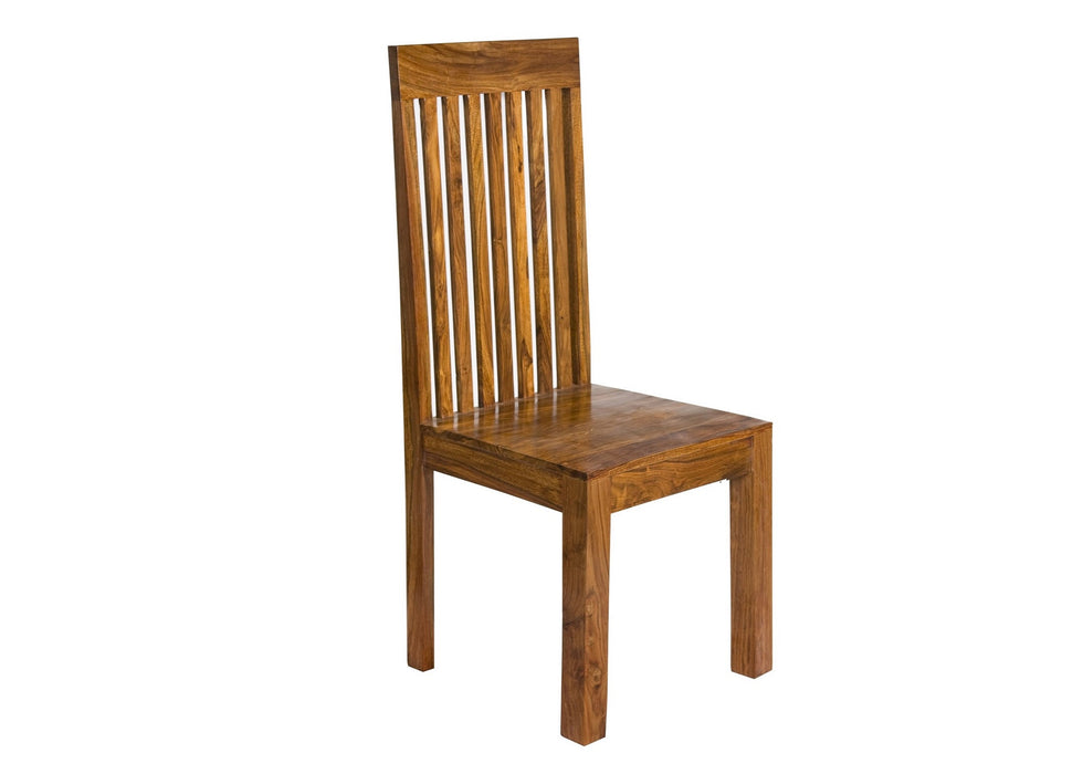 Cube Modern Solid Sheesham Wood Dining Chair