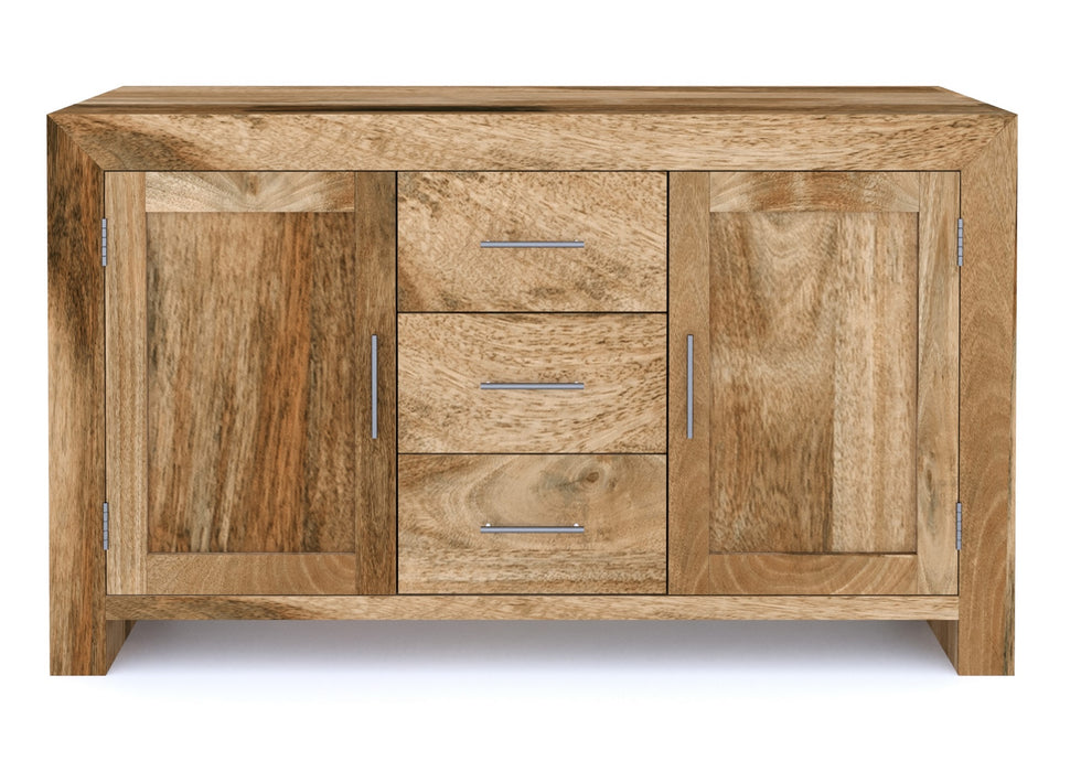 Cube Modern Solid Mango Wood Large 2 Door Sideboard