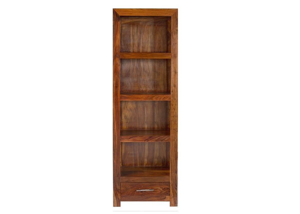 Cube Modern Solid Sheesham Wood Large Bookcase