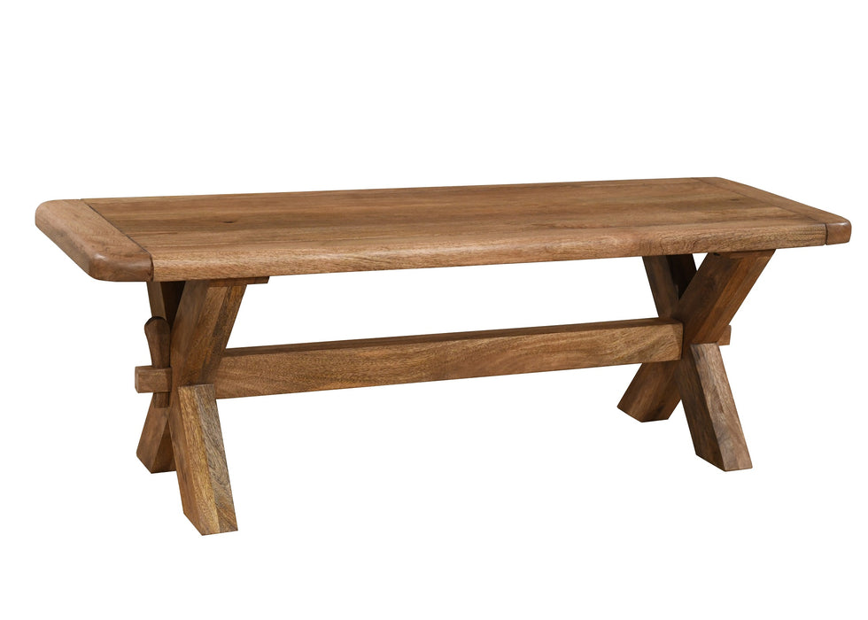 'Dorset' Rustic Solid Mango Wood Small 135cm Dining Bench