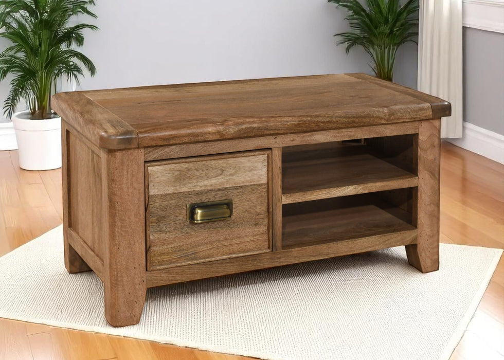 'Dorset' Rustic Solid Mango Wood Occasional Coffee Table / TV Unit