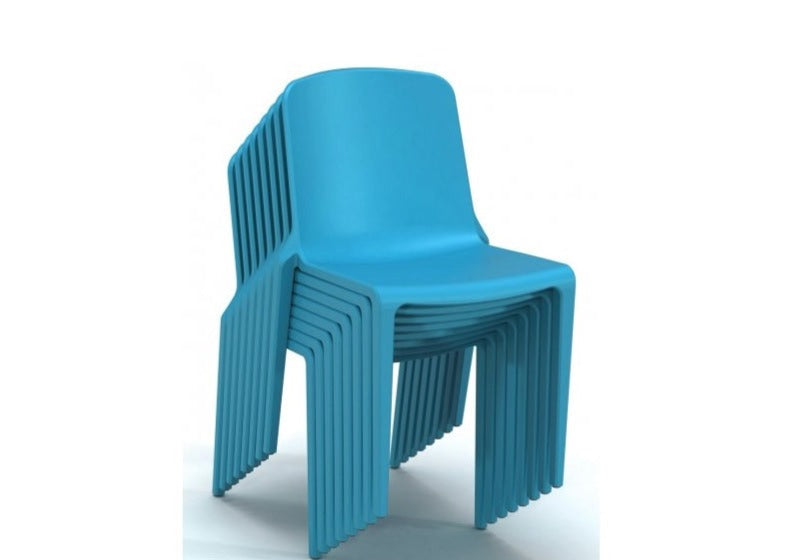 Hatton Indoor Outdoor Aqua Blue Plastic Stacking Dining Cafe School Bistro Chairs