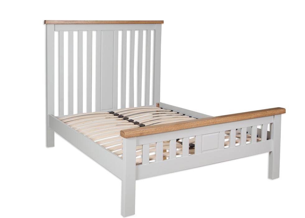 'Oakwood Living' Grey Painted Oak King Size Bed Frame