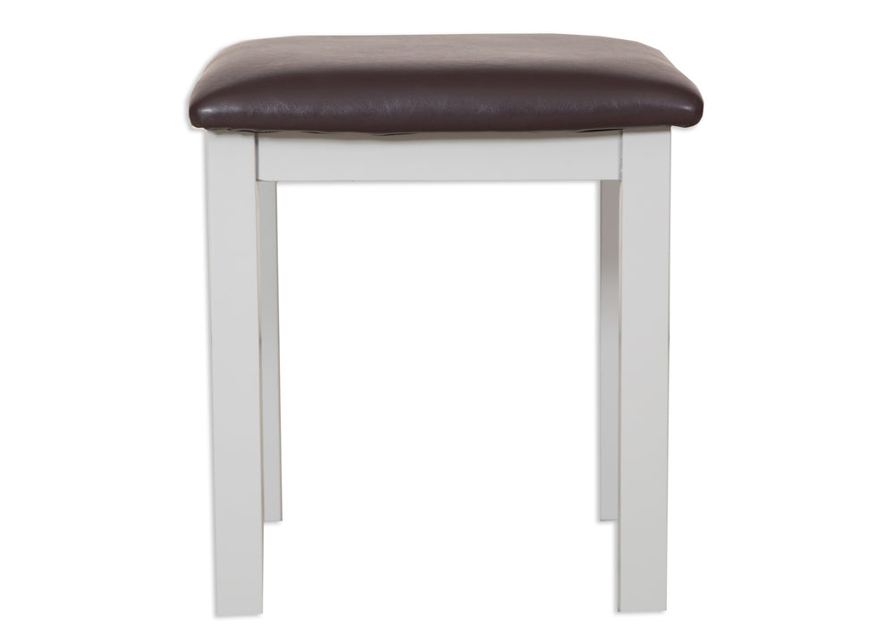 'Oakwood Living' Grey Painted Oak Dressing Table Stool