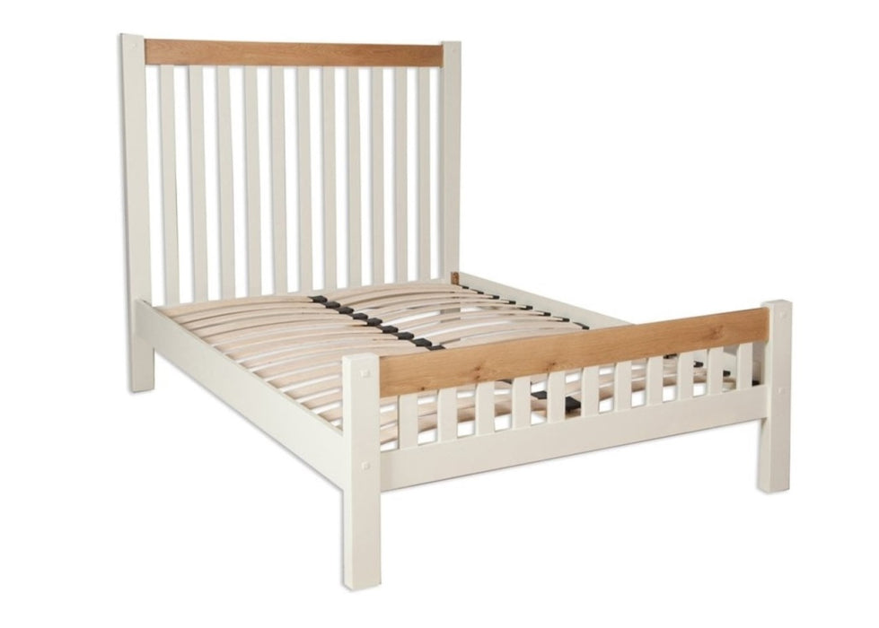 'Oakwood Living' Ivory Painted Oak Double Bed Frame