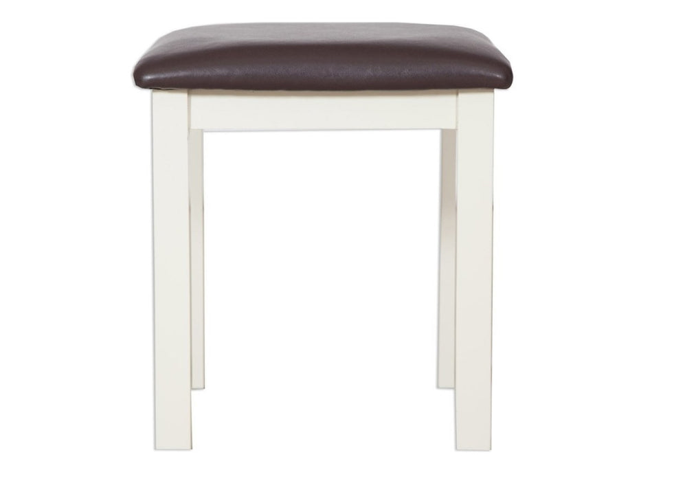 'Oakwood Living' Ivory Painted Oak Dressing Table Stool
