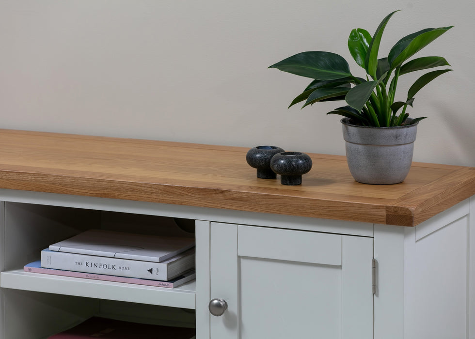 'Oakwood Living' White Painted Oak Plasma TV Unit