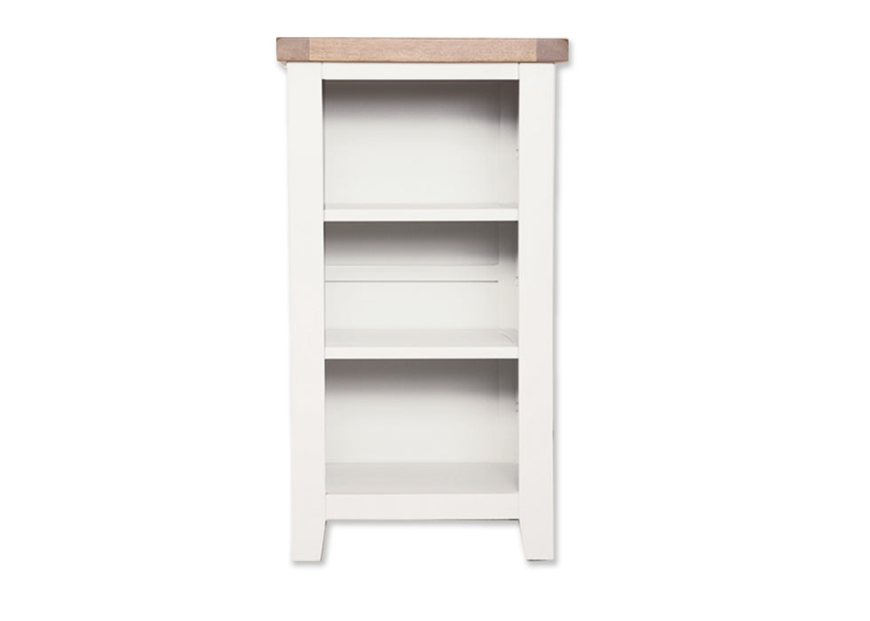'Oakwood Living' White Painted Oak Small Bookcase / DVD Rack