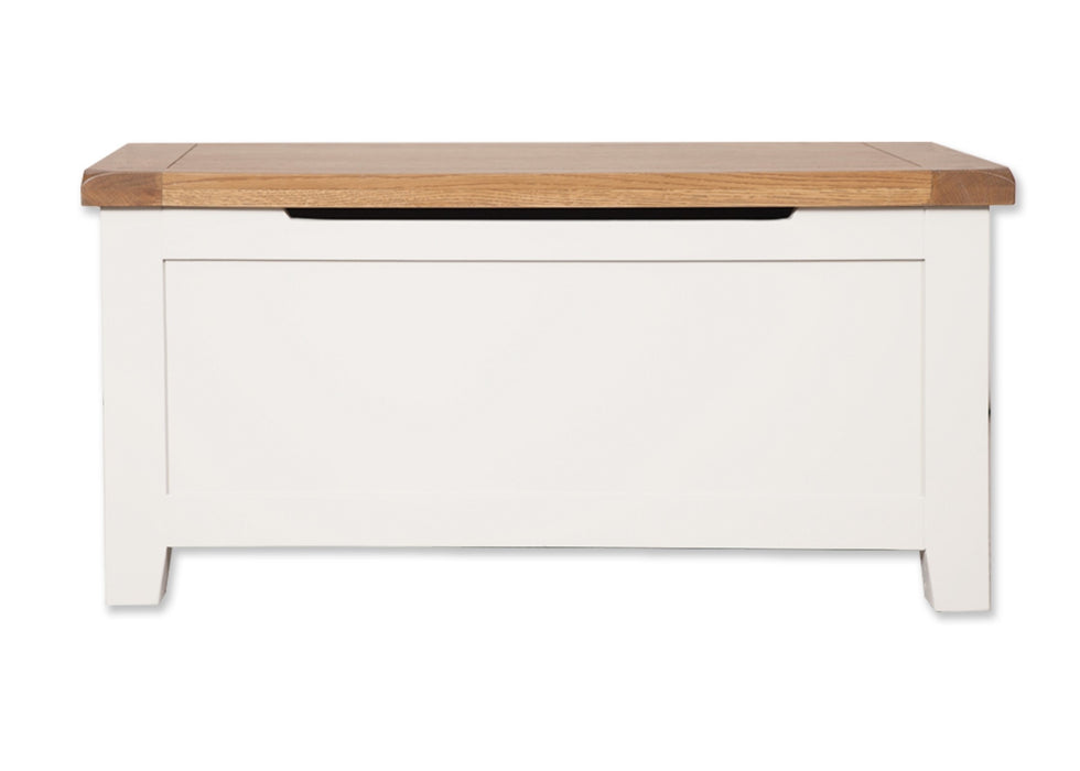 'Oakwood Living' White Painted Oak Blanket Box / Ottoman
