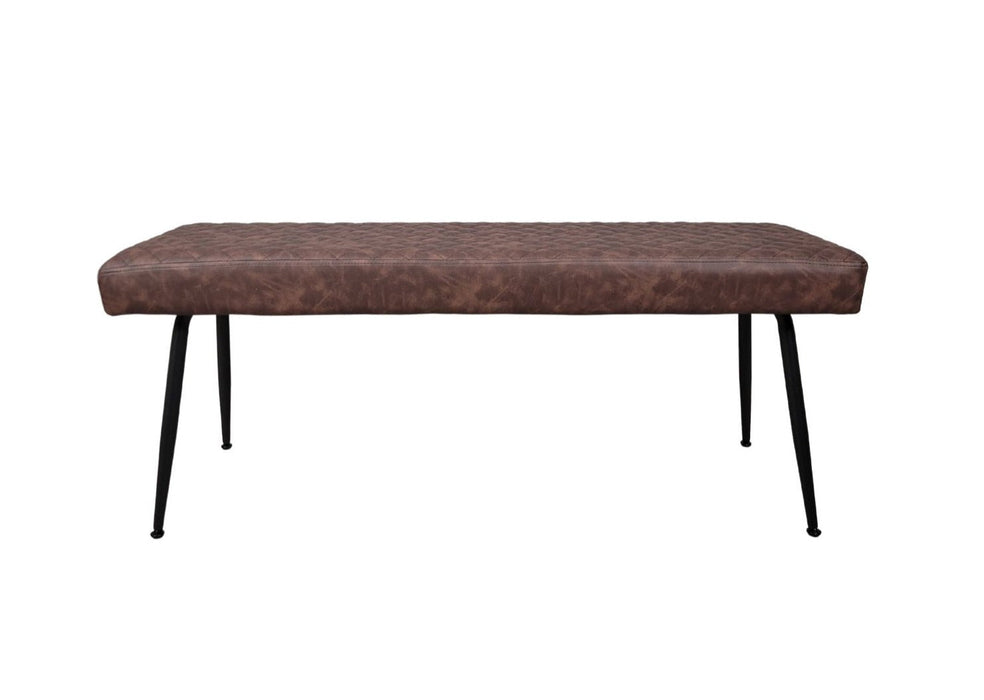 Modern Brown PU Leather Industrial style Kitchen Dining Bench