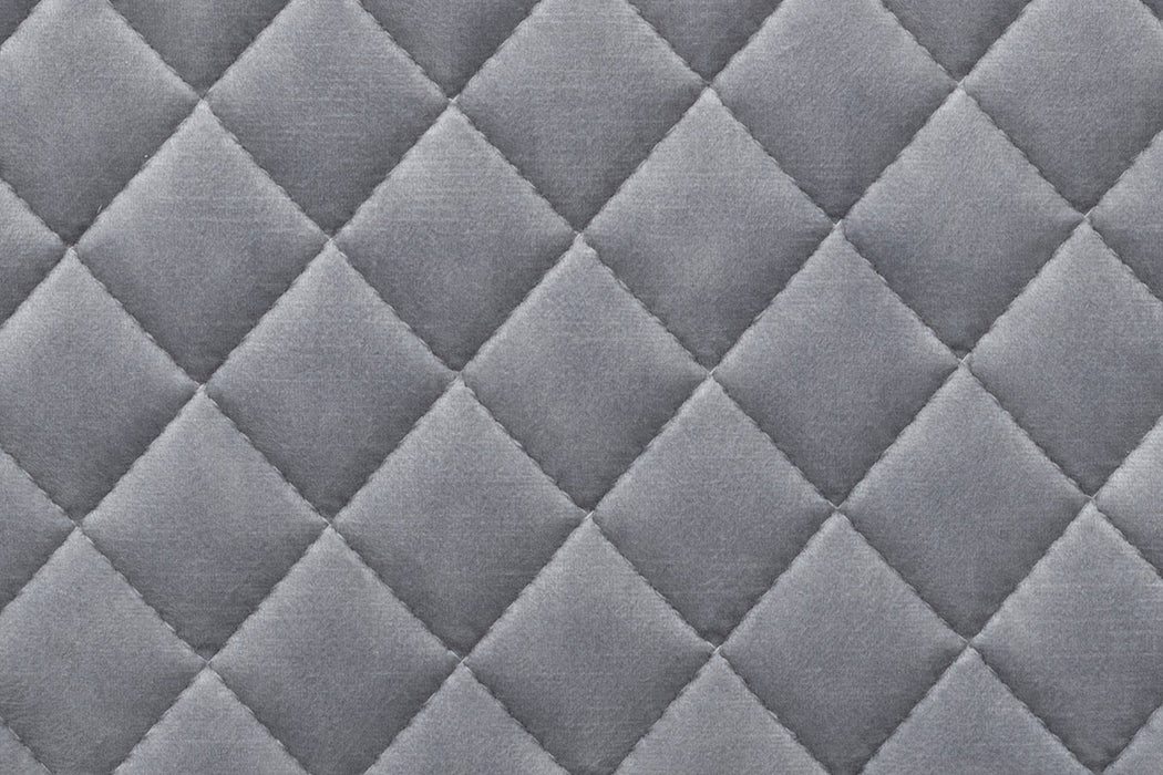 Modern Style Shoreditch Kitchen Breakfast Bar Stools Silver Grey Velvet, Black Metal Leg