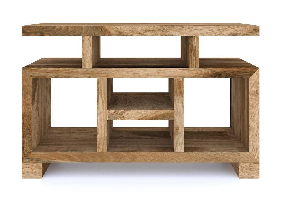 Cube Modern Solid Mango Wood TV Entertainment Unit