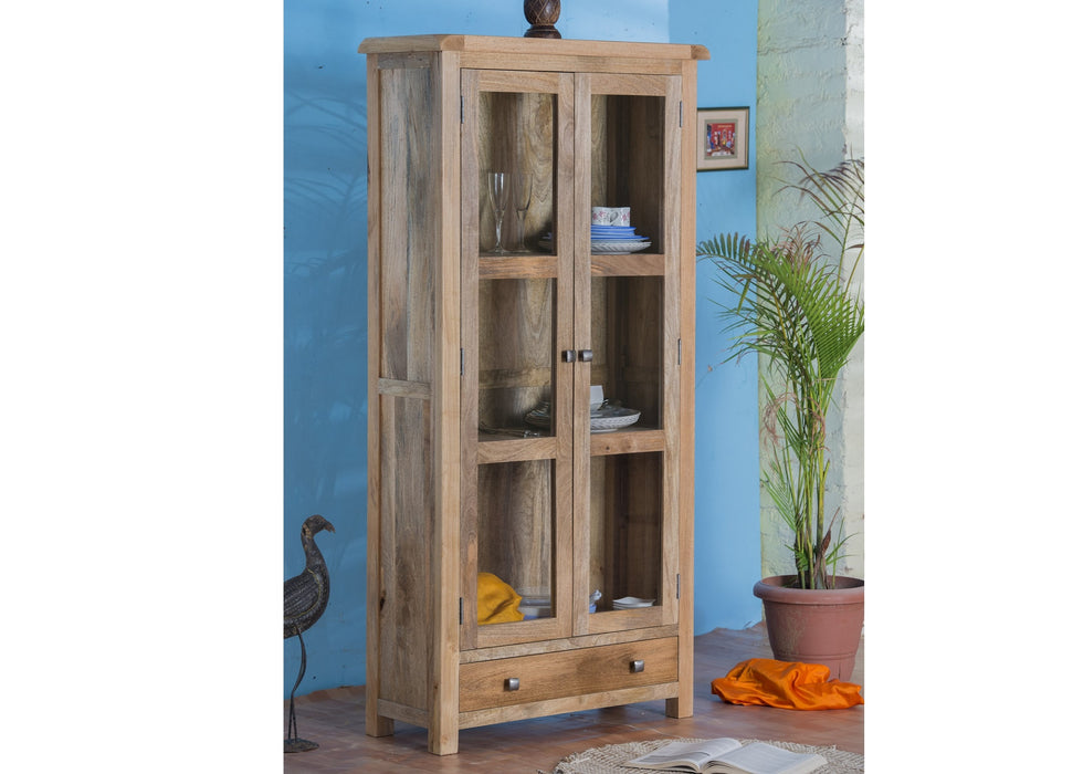 Odisha Solid Chunky Mango Wood Glazed Display Cabinet