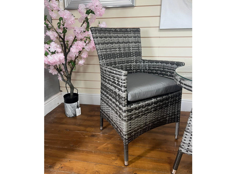 'Devon' Outdoor Grey Rattan 2 Seater Bistro Table Balcony Garden Set