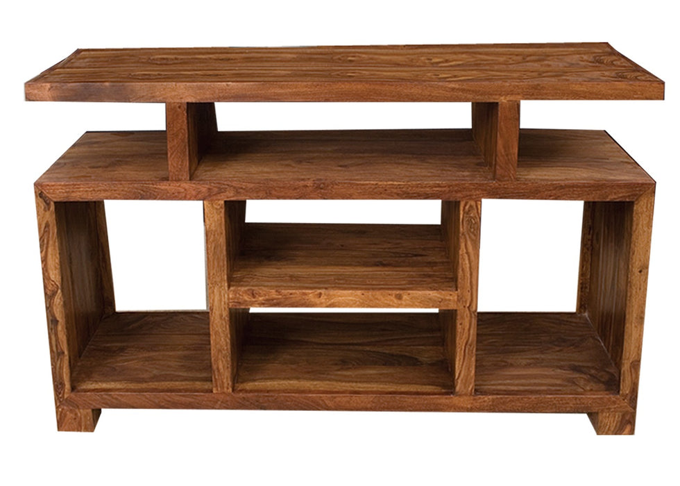 Cube Modern Solid Sheesham Wood TV Entertainment Unit