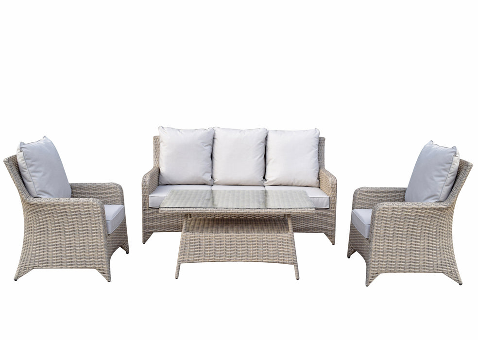 'Sorrento' Natural 5 Seater Lounge Set With Coffee Table