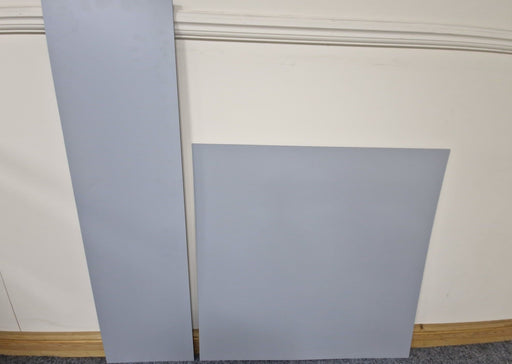 Grey Effect HPL Laminate Fireplace Back Panel & Hearth Set