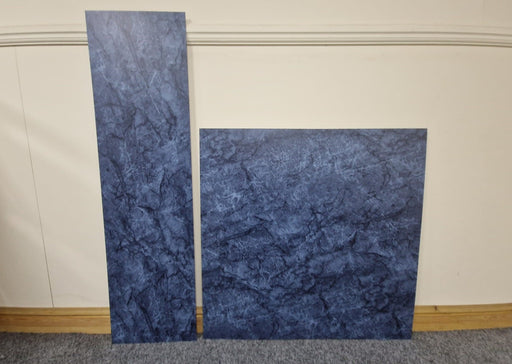 Grey Marble Effect HPL Laminate Fireplace Back Panel & Hearth Set