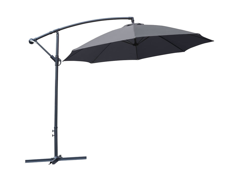 'Love Rattan' Outdoor Garden Cantilever Overhang Parasol Umbrella Grey