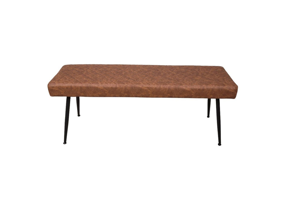 Modern Tan Brown PU Leather Industrial style Kitchen Dining Bench