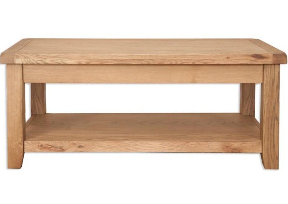 solid country oak coffee table tv stand