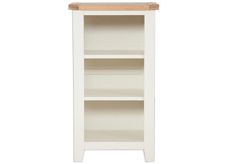 'Oakwood Living' Ivory Painted Oak Small Bookcase / DVD Rack