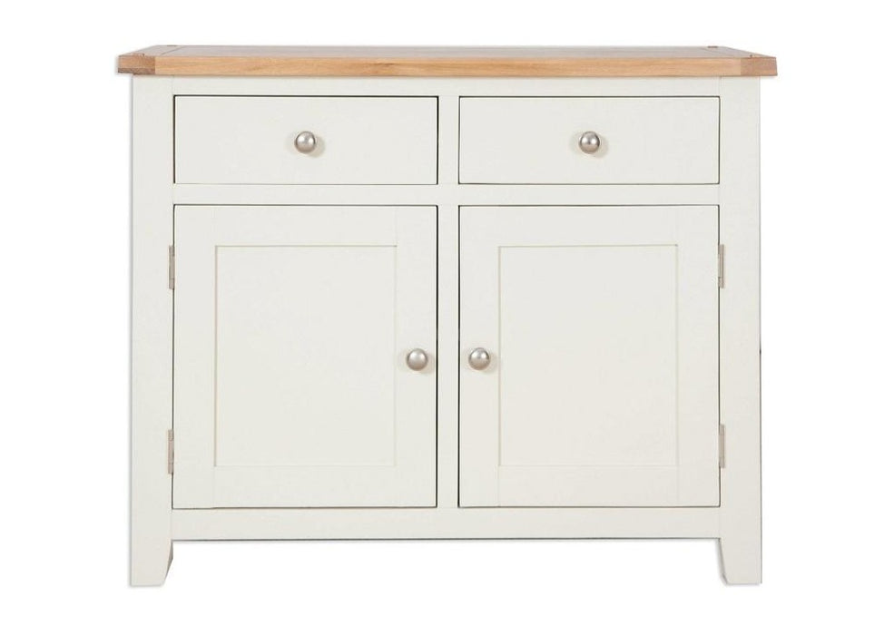 'Oakwood Living' Ivory Painted Solid Oak 2 Door Medium Sideboard