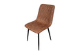 Pair of Richmond Tan PU Leather Industrial style Modern Dining Chairs