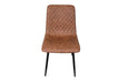 Pair of Richmond Tan PU Leather Industrial style Modern Dining Chairs