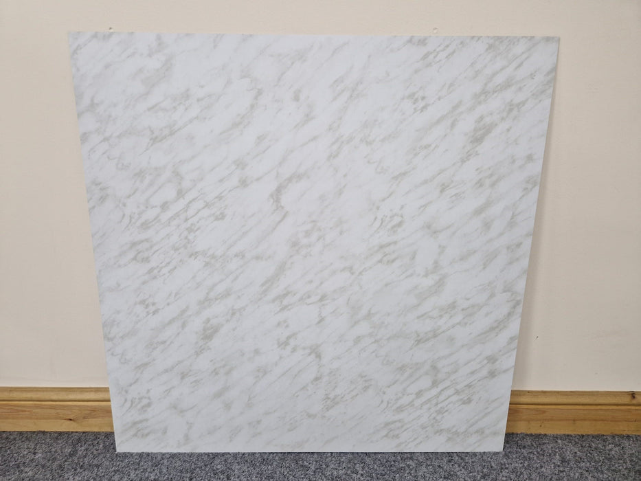 White Marble Black Effect HPL Laminate Fireplace Back Panel & Hearth