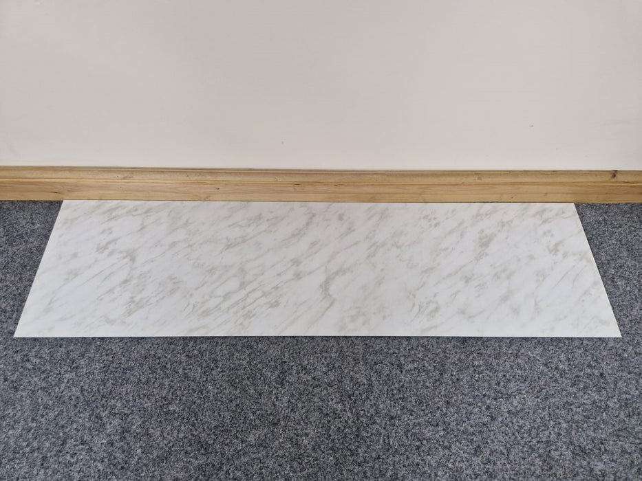 White Marble Black Effect HPL Laminate Fireplace Back Panel & Hearth