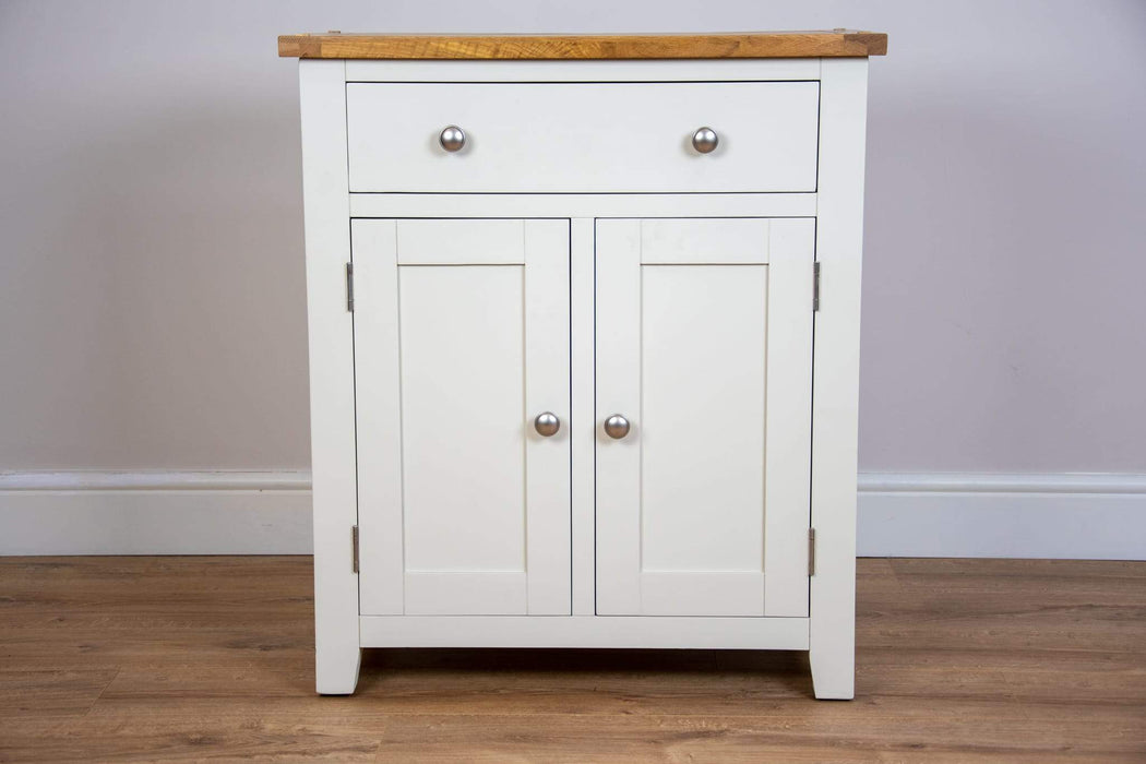solid oak ivory cream painted living room hallway furniture cabinet sideboard storage unit