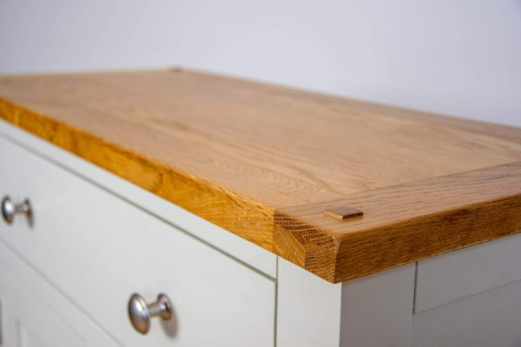 solid oak ivory cream painted living room hallway furniture cabinet sideboard storage unit