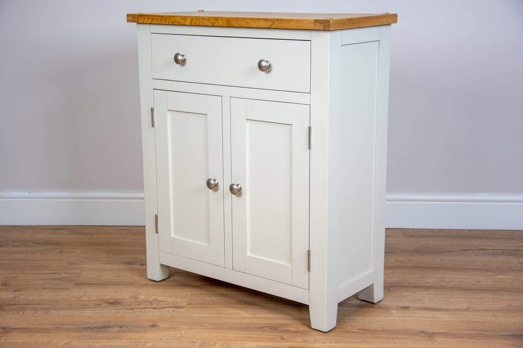 solid oak ivory cream painted living room hallway furniture cabinet sideboard storage unit
