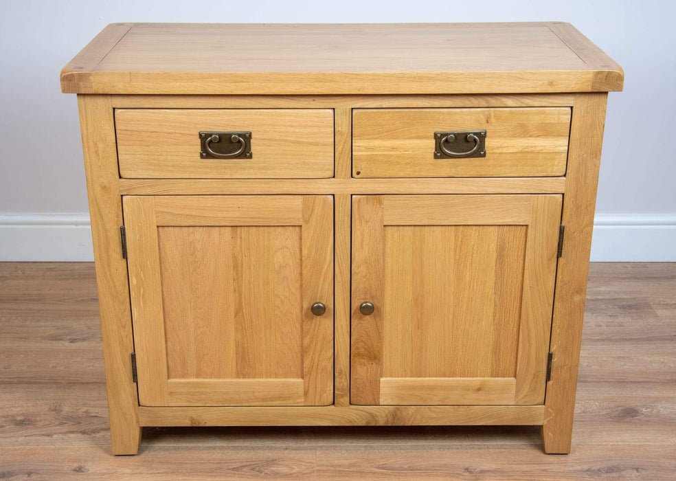 solid oak hall way dining living room small sideboard unit storage cupboard furniture