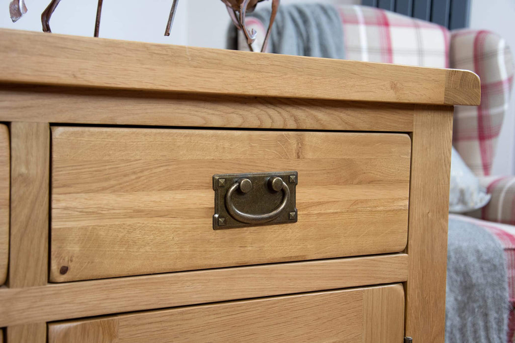 solid oak hall way dining living room small sideboard unit storage cupboard furniture