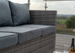 grey rattan sofa with dark grey cushions FFTH