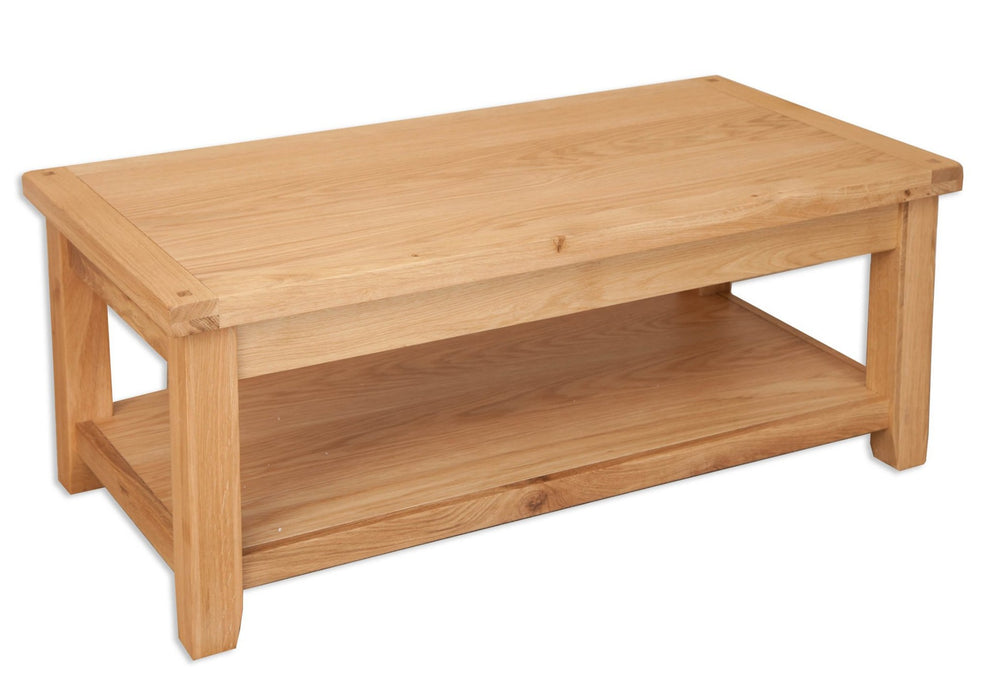 natural solid oak coffee table tv unit