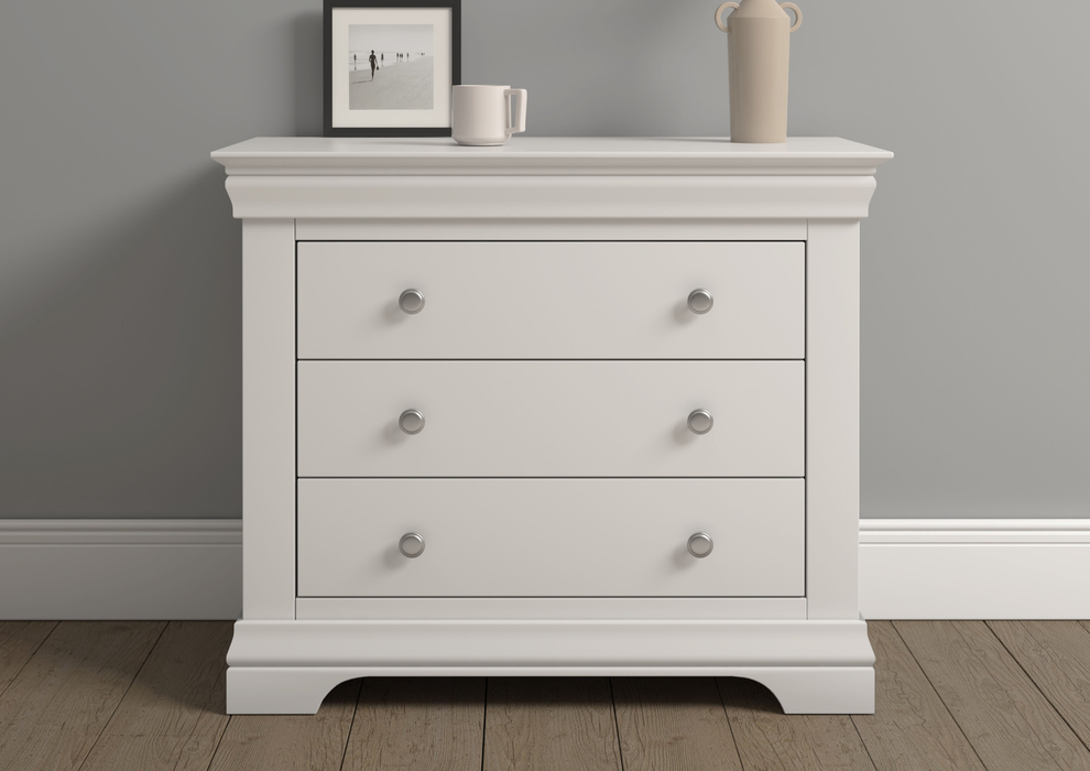 Bordeaux Ivory Painted 3 Drawer Chest
