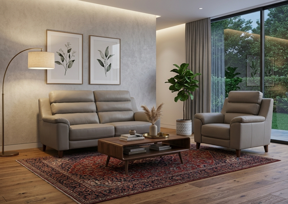 ‘Portofino’ High Quality Leather Suite Sofa Collection 3 Seater 2 Seater & Chair - Available In a Range of Colours