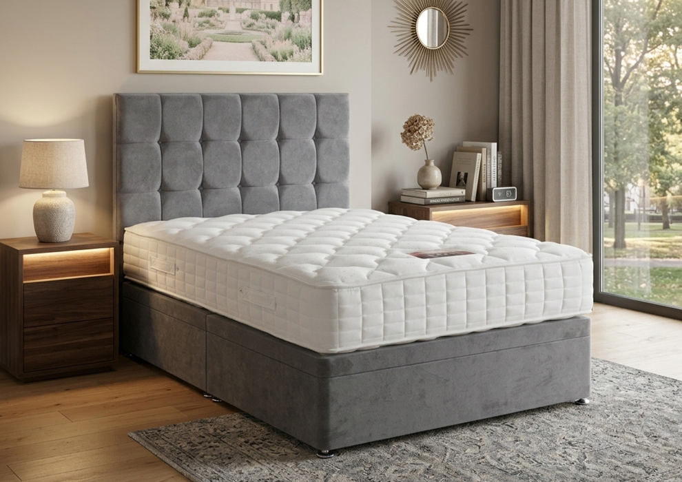'Vermont' End or Side Opening Ottoman Storage Bed Package - Includes Mattress, Ottoman Base