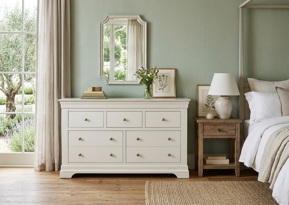 Bordeaux Ivory Painted 3+2 Chest of Drawers