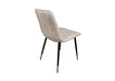 Modern Style Stirling Light Cream Champagne Velvet Dining Chairs Black Metal Leg