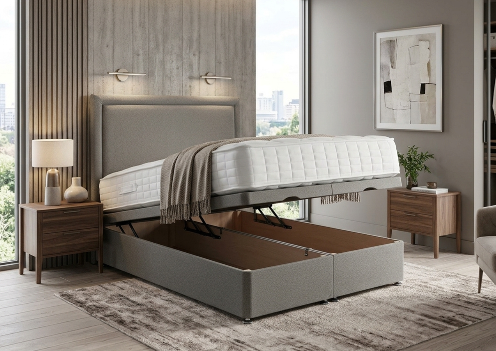 'Vermont' End or Side Opening Ottoman Storage Bed Package - Includes Mattress, Ottoman Base