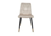 Modern Style Stirling Light Cream Champagne Velvet Dining Chairs Black Metal Leg