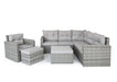 Rio Outdoor Grey Corner Sofa Coffee Table Furniture Set with Armchair and Stools