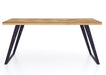 'Oakwood Living' Agra Industrial Style 1.75m Large Dining Table Mango Parquet Metal Legs