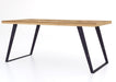 'Oakwood Living' Agra Industrial Style 1.75m Large Dining Table Mango Parquet Metal Legs