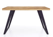 'Oakwood Living' Agra Industrial Style 1.35m Dining Table Mango Parquet Metal Legs